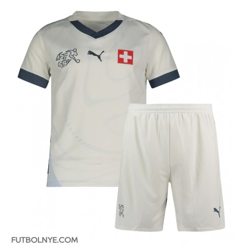 Camiseta Suiza Visitante Equipación para niños Eurocopa 2024 manga corta (+ pantalones cortos)